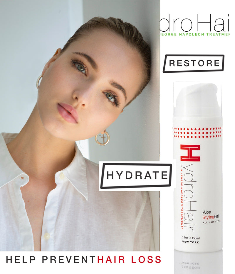 HydroHair Styling Gel – Natural Aloe Vera Hair Gel for Smooth, Frizz-Free Styles – Strong Hold, Shine Boost, and All-Day Hydration for Curls, Straight and slikback hair.  5oz-150ml